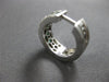 1.10CT DIAMOND & AAA EMERALD 14KT WHITE GOLD HUGGIE HOOP HANGING EARRINGS #27895