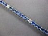 8.42CT DIAMOND & AAA SAPPHIRE 14KT WHITE GOLD 3D CLASSIC ROUND TENNIS BRACELET