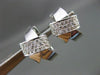 ESTATE .96CT DIAMOND 14KT WHITE GOLD PAVE "X" DESIGN HUGGIE EARRINGS #16918