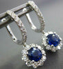 ESTATE 2.0CT DIAMOND & SAPPHIRE 18KT WHITE GOLD CLASSIC FLOWER HANGING EARRINGS