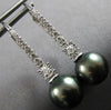 .19CT DIAMOND & AAA TAHITIAN PEARL 14KT WHITE GOLD 3D LEVERBACK HANGING EARRINGS