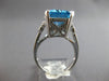 LARGE 9.55CT DIAMOND & AAA BLUE TOPAZ 14K WHITE GOLD 3D CUSHION & ROUND FUN RING