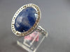 4.14CT DIAMOND & AAA SLICED SAPPHIRE 14KT WHITE GOLD OVAL & ROUND FILIGREE RING