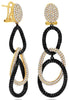 LARGE 4.65CT WHITE & BLACK DIAMOND 18KT ROSE GOLD OVAL THRINITY HANGING EARRINGS