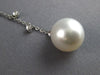 ESTATE LARGE .15CT DIAMOND & AAA SOUTH SEA PEARL 18K WHITE GOLD HANGING EARRINGS