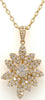 ESTATE LARGE 1.33CT DIAMOND 18KT WHITE GOLD CLASSIC FLOWER LOVE FLOATING PENDANT