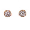 ESTATE .80CT DIAMOND 18KT YELLOW GOLD CLASSIC ROUND CLUSTER HALO STUD EARRINGS
