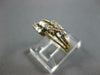 ESTATE .26CT DIAMOND 14KT WHITE & YELLOW GOLD 3D 3 ROW 4 STONE DIAGONAL FUN RING