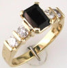 1.69CT DIAMOND & AAA SAPPHIRE 14KT YELLOW GOLD EMERALD CUT & ROUND 5 STONE RING