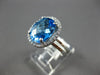 3.58CT DIAMOND & AAA BLUE TOPAZ 14KT WHITE GOLD 3D OVAL & ROUND ENGAGEMENT RING