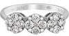 ESTATE .74CT DIAMOND 18KT WHITE GOLD 3D FLOWER PAST PRESENT FUTURE LOVE RING
