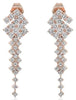 ESTATE 1.49CT DIAMOND 18KT ROSE GOLD MULTI ROW GEOMETRICAL FUN HANGING EARRINGS