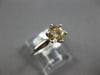 .60CT CHOCOLATE FANCY DIAMOND 14KT WHITE GOLD 3D ROUND 6 PRONG ENGAGEMENT RING