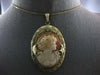 ANTIQUE EXTRA LARGE 14K YELLOW GOLD HANDCRAFTED LADY CAMEO LOCKET PENDANT #27767