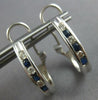 .92CT DIAMOND & AAA SAPPHIRE 14K WHITE GOLD 3D CHANNEL UMBRELLA HANGING EARRINGS