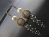 EXTRA LARGE .11CT DIAMOND & AAA SOUTH SEA PEARL 18KT WHITE & ROSE GOLD EARRINGS