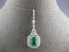 ESTATE LARGE 7CT DIAMOND & AAA EMERALD 18K WHITE GOLD 3D FLORAL HEXAGON PENDANT