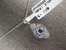 .32CT DIAMOND & AAA SAPPHIRE 18KT WHITE GOLD PRINCESS TEAR DROP FLOATING PENDANT