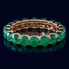 ESTATE 4.25CT AAA EMERALD 14KT ROSE GOLD 3D SHARED PRONG ETERNITY LOVE FUN RING