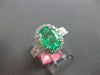 2.26CT DIAMOND & AAA EMERALD 18K WHITE GOLD OVAL & ROUND CLASSIC ENGAGEMENT RING