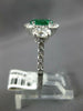 2.55CT DIAMOND & AAA EMERALD 18K WHITE GOLD 3D OVAL & ROUND HALO ENGAGEMENT RING