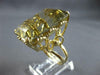 ANTIQUE EXTRA LARGE 80CT DIAMOND & AAA YELLOW TOPAZ 14KT YELLOW GOLD RING #27538