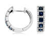 .90CT DIAMOND & AAA SAPPHIRE 14K WHITE GOLD ROUND SQUARE HUGGIE HANGING EARRINGS