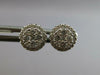 ESTATE .50CT DIAMOND 14KT WHITE GOLD CLASSIC CLUSTER HALO FLOWER STUD EARRINGS