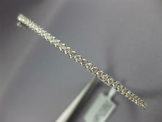 .98CT DIAMOND 18KT WHITE GOLD 3D CLASSIC 2MM SEMI ETERNITY CUFF BANGLE BRACELET