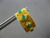 LARGE 2.21CT AAA EMERALD 18KT YELLOW GOLD 5 STONE FILIGREE GREECE EARRINGS 28195