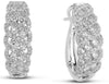 ESTATE 1.0CT DIAMOND 14KT WHITE GOLD 2 ROW MULTI LEAF CLIP ON HANGING EARRINGS