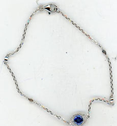 .60CT DIAMOND & AAA SAPPHIRE 14K WHITE GOLD 3D EVIL EYE BY THE YARD FUN BRACELET