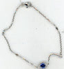 .60CT DIAMOND & AAA SAPPHIRE 14K WHITE GOLD 3D EVIL EYE BY THE YARD FUN BRACELET