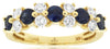 1.59CT DIAMOND & AAA SAPPHIRE 14KT YELLOW GOLD 3D ROUND SHARED PRONG FLORAL RING