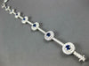 LARGE 5.74CT DIAMOND & AAA SAPPHIRE 14K WHITE GOLD 3D ROUND HALO TENNIS BRACELET
