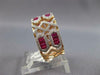 WIDE 1.92CT DIAMOND & AAA RUBY 18KT WHITE & ROSE GOLD ROUND & BAGUETTE FUN RING