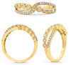ESTATE .36CT DIAMOND 14K YELLOW GOLD ROUND CLASSIC CRISS CROSS INFINTY LOVE RING
