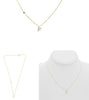 .08CT DIAMOND 14KT YELLOW GOLD 3D INITIAL F SOLITAIRE BY THE YARD FUN NECKLACE