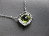 1.04CT DIAMOND & AAA PERIDOT 14K WHITE GOLD CUSHION & ROUND SQUARE HALO NECKLACE