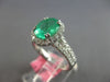 2.26CT DIAMOND & AAA EMERALD 18K WHITE GOLD OVAL & ROUND CLASSIC ENGAGEMENT RING