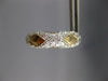 1.0CT DIAMOND 14KT 2 TONE GOLD SEMI HOOP GEOMETRICAL FUN HANGING EARRINGS #27313
