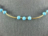 ESTATE AAA TURQUOISE 14KT YELLOW GOLD 3D CLASSIC BY THE YARD FUN NECKLACE