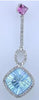 4.91CT DIAMOND & AAA BLUE TOPAZ & AAA PINK TOURMALINE 14KT WHITE GOLD 3D PENDANT