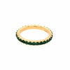 ESTATE .78CT AAA EMERALD 18KT YELLOW GOLD SHARED PRONG ETERNITY ANNIVERSARY RING