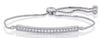 ESTATE .64CT DIAMOND 14KT WHITE GOLD 3D BAR FILIGREE ADJUSTABLE TENNIS BRACELET