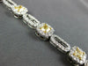 WIDE 5.80CT WHITE & FANCY YELLOW DIAMOND 18KT 2 TONE GOLD SQUARE TENNIS BRACELET