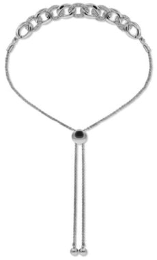 .38CT DIAMOND 14KT WHITE GOLD 3D CLASSIC CUBAN LINK ADJUSTABLE FUN LOVE BRACELET