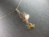 ESTATE LARGE .40CT DIAMOND 14K TRI COLOR GOLD 3D DOUBLE BUTTERFLY PENDANT #27679