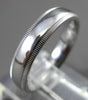 ESTATE 14KT WHITE GOLD SHINY MILGRAIN COMFORT FIT WEDDING BAND RING 4mm #23411