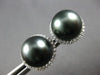 LARGE .43CT DIAMOND & AAA TAHITIAN PEARL 18KT WHITE GOLD 3D HALO STUD EARRINGS